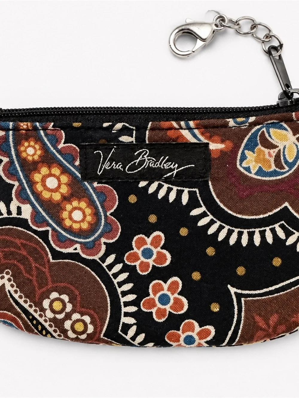 Vera Bradley Black Paisley Floral Card & Key Pouch